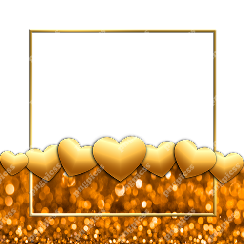 Valentine's Day Golden Gradient Heart with Square png