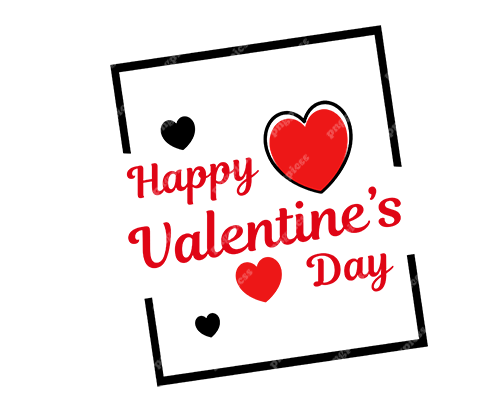 Valentine's Day Red Heart Black Frame png