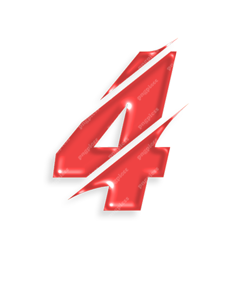 4 Four in Red PNG png