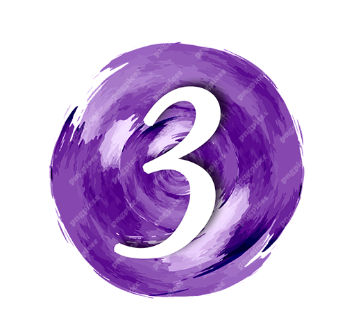 3 three with background PNG png