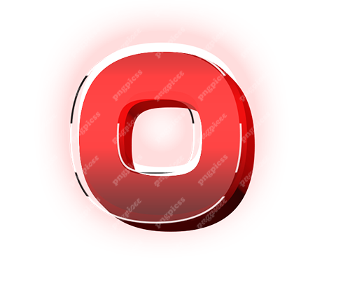0 zero Red 3D PNG png