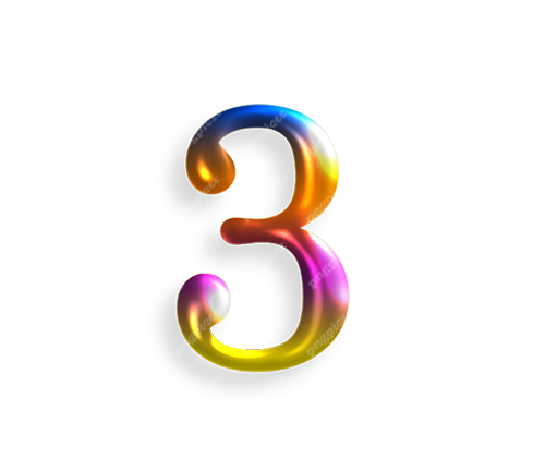 3 Three in Multicolour PNG png