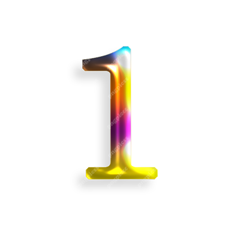 1 One in Multicolour PNG png