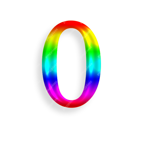 0 Zero in Multicolour PNG png