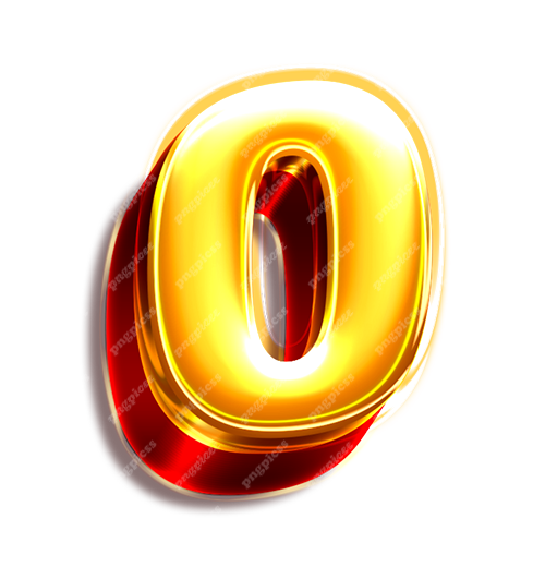 0 zero Golden 3D PNG png