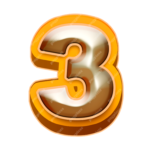 3 Three in Metallic Bronze PNG png
