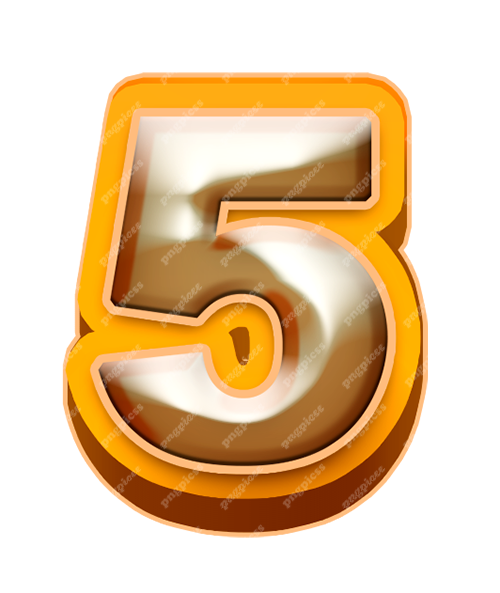 5 Five in Metallic Bronze PNG png