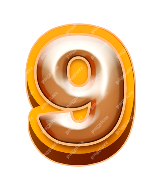 9 Nine in Metallic Bronze PNG png