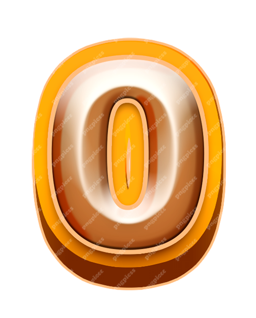 0 Zero in Metallic Bronze PNG png