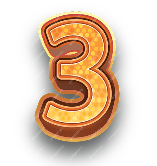 3 Three in Metallic Bronze PNG png