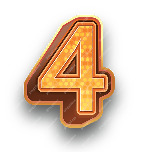 4 Four in Metallic Bronze PNG png
