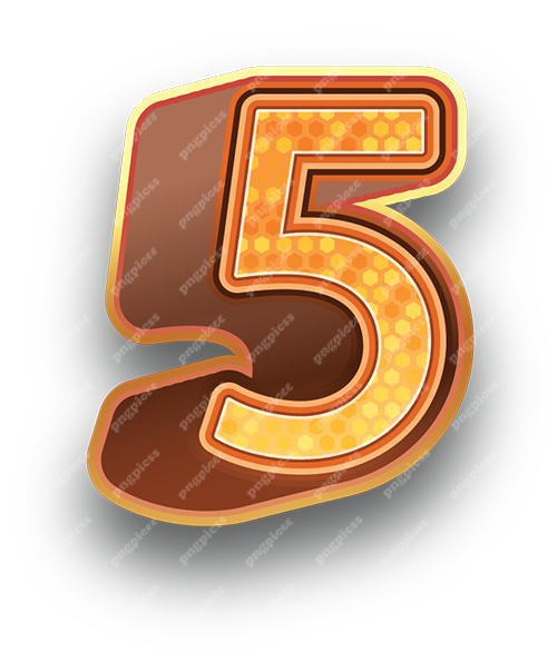 5 Five in Metallic Bronze PNG png