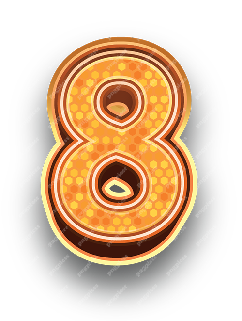 8 Eight in Metallic Bronze PNG png